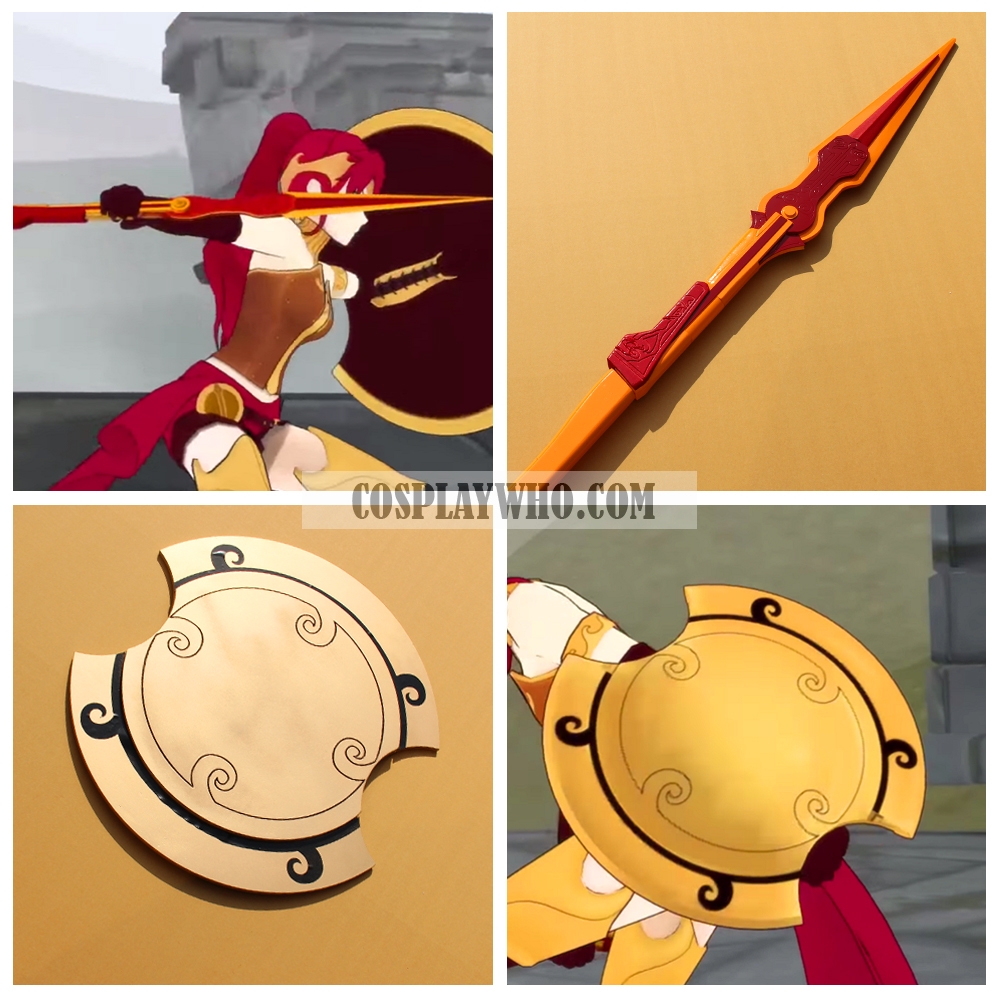 RWBY Pyrrha Nikos Spear and Shield,Weapon & Props.