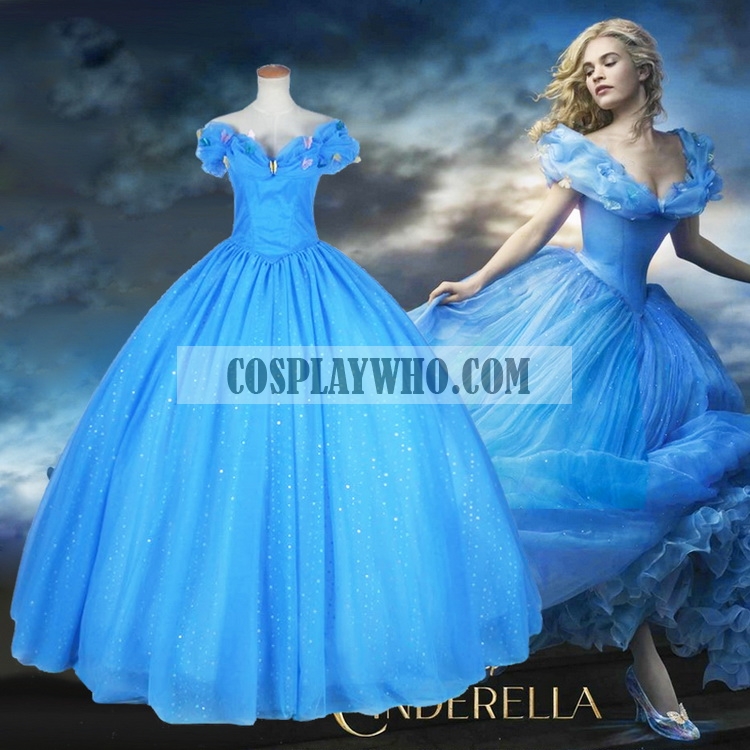 Cinderella Ella Cosplay Blue Gown